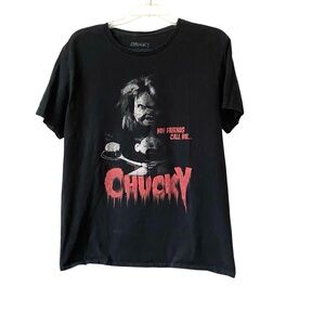 Chucky Officially Licensed Black Graphic Tee My Friends Call Me Chucky Large